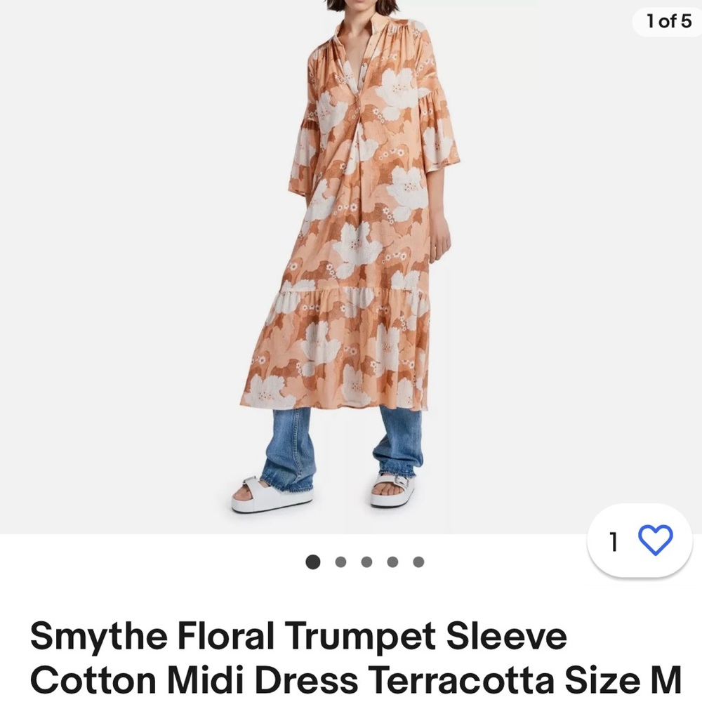 Smythe floral trumpet sleeve dress M